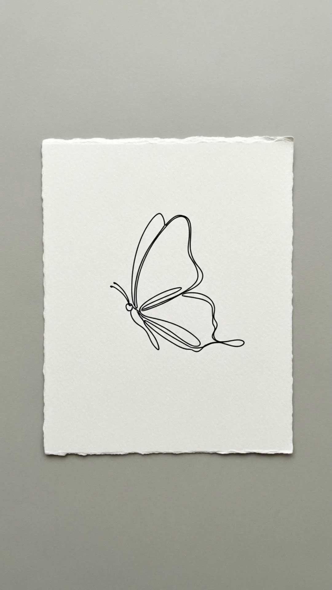 A minimalist butterfly DP, featuring a clean line art drawing of a butterfly on paper. This creative and aesthetic profile picture is perfect for an artist or dreamer. HD download for a simple, unique WhatsApp DP.
