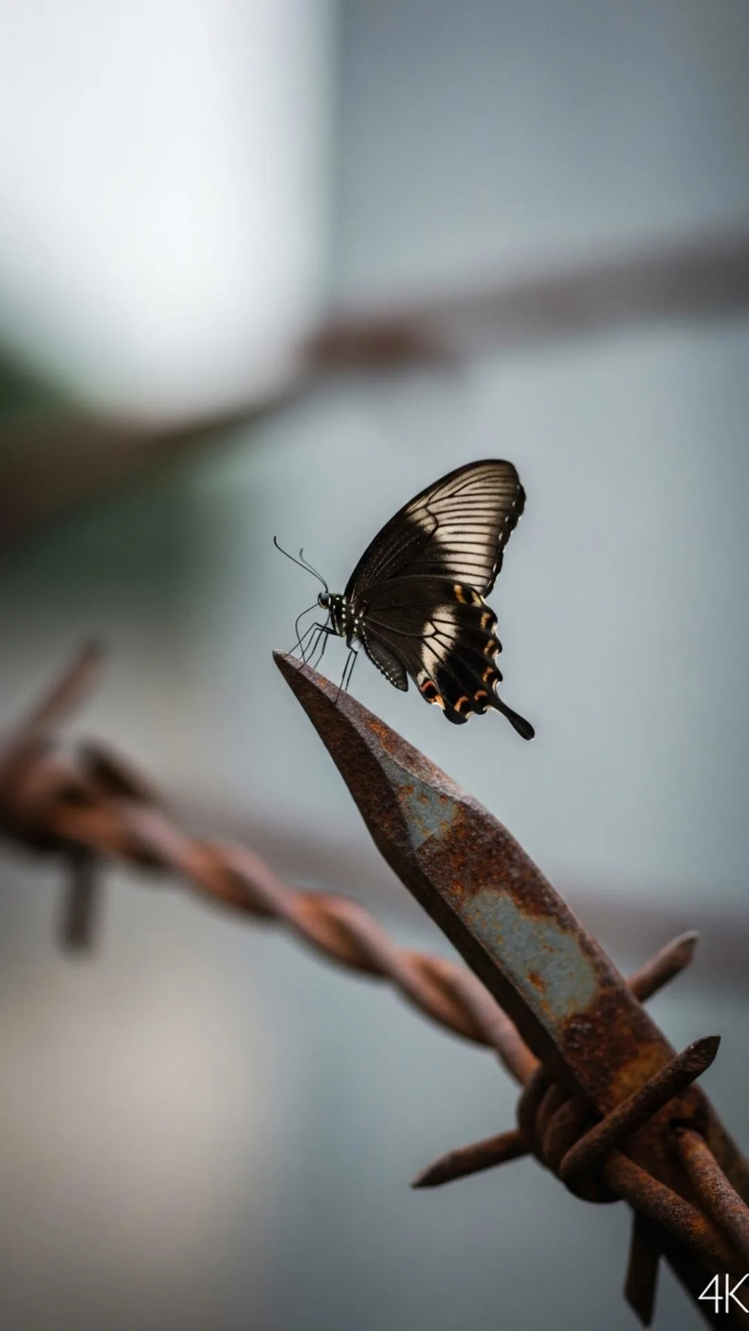 A powerful black butterfly DP symbolizing resilience, showing a delicate butterfly on rusted metal. This deep, meaningful 4K photo is a free HD download, perfect for a profile picture that suggests strength and depth. For WhatsApp or Instagram
