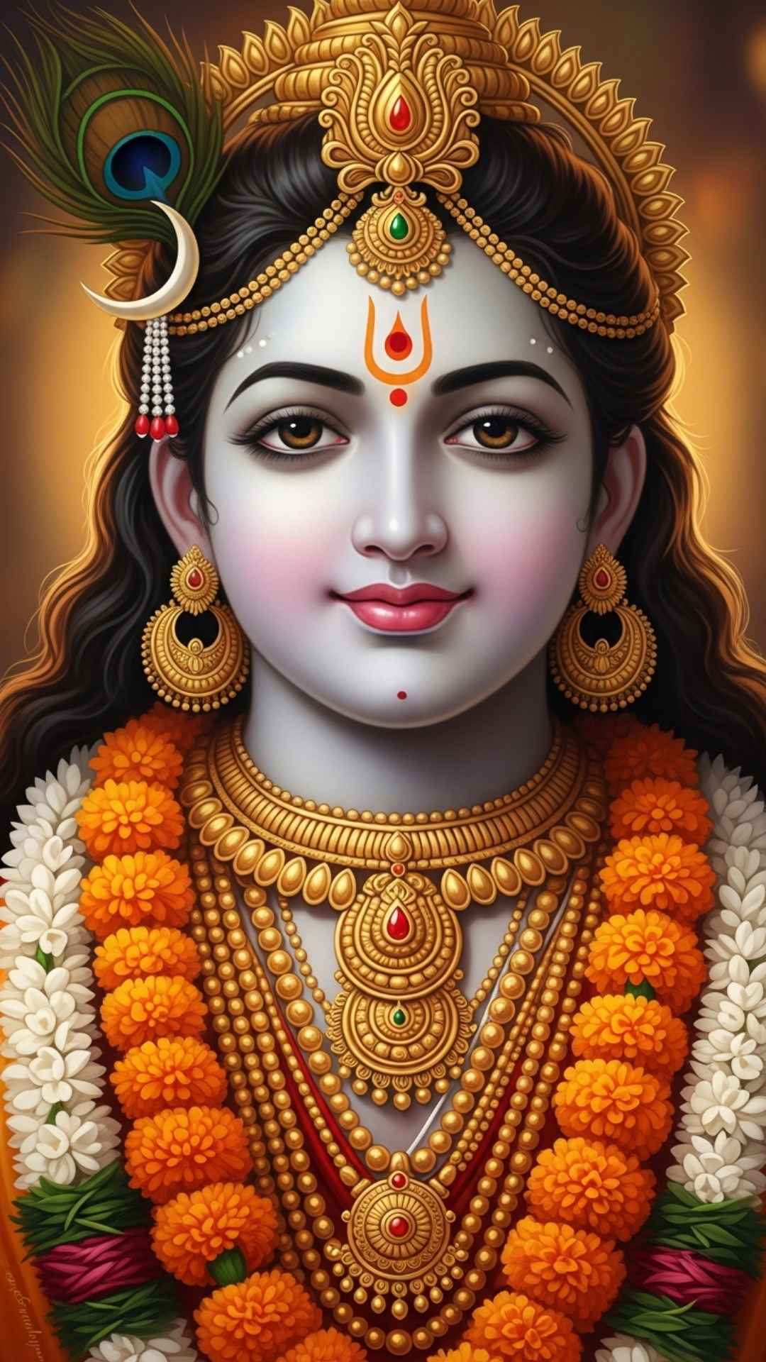 Royal Bholenath images DP in full HD showing intricate golden jewelry details and fresh flower garlands. This majestic portrait offers professional-grade sharpness and clarity, symbolizing divine wealth and prosperity. Perfect for users needing a high-quality, blur-free religious profile picture for festivals like Mahashivratri.