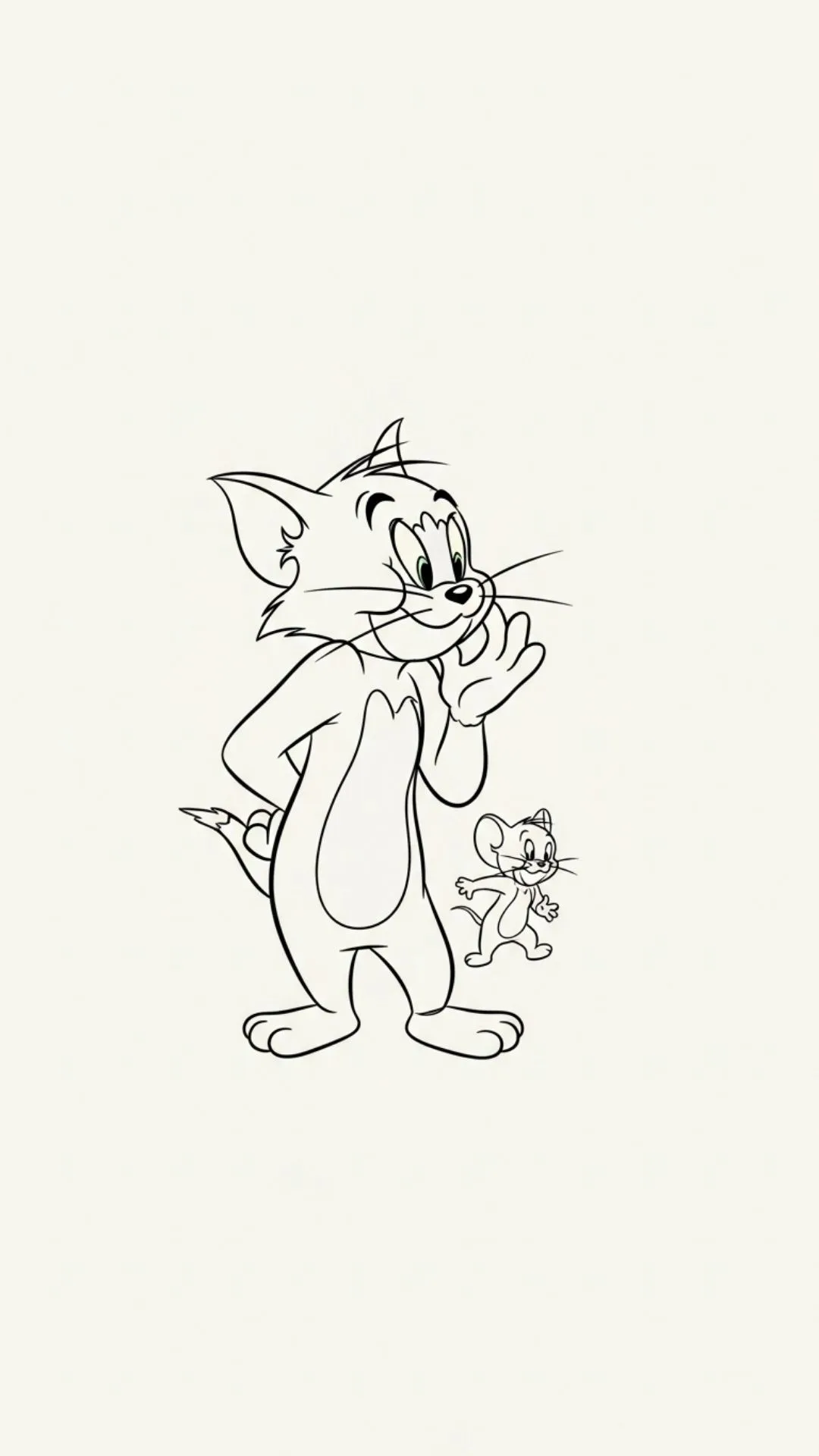 Minimalist Tom and Jerry line art DP for Instagram. This stylish black and white PFP is perfect for users in India seeking a clean, aesthetic, and modern profile picture. HD quality, simple and instantly recognizable design.