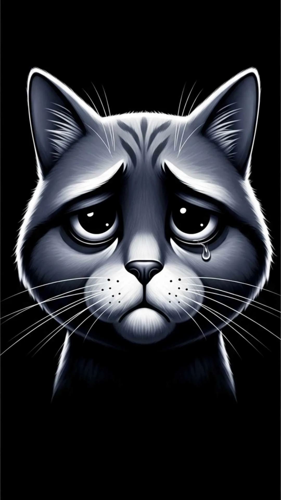 Tom and Jerry sad DP in black and white (B&W). This classic, emotional HD PFP for WhatsApp shows a disappointed Tom, perfect for expressing a sad or broken heart mood. A top aesthetic download for users in India.