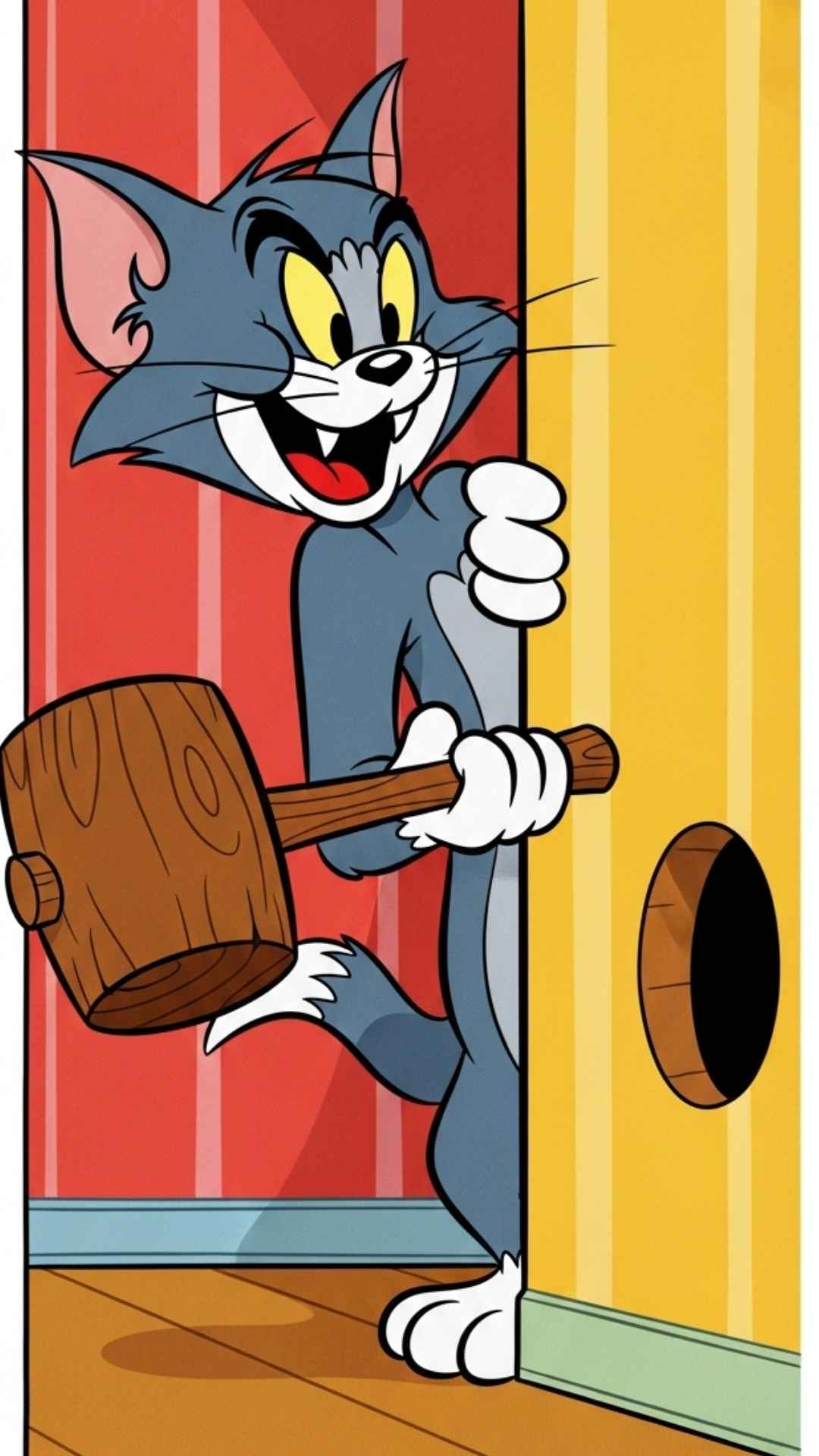 A funny classic cartoon cat with a mischievous expression, drawn in a vintage animation style similar to Tom and Jerry. This humorous animated cat DP targets users searching for retro cartoon avatars and slapstick comedy memes for their social media profiles.